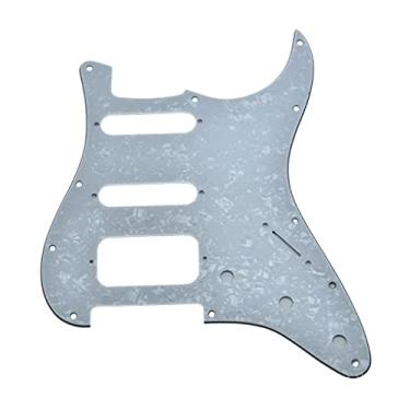 Imagem de Dopro Captador Humbucking com 11 furos Strat HSS para guitarra, 2 parafusos, compatível com American Fender Stratocaster White Pearl