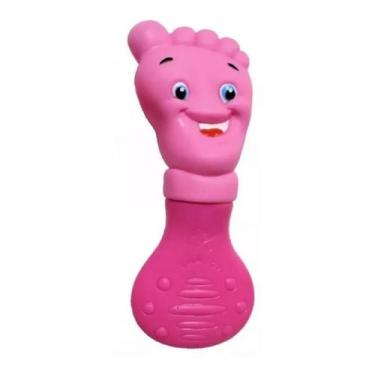 Imagem de Mordedor De Pezinho Rosa Bebe Divertido Anti Stress Gengiva Bebe - Vil