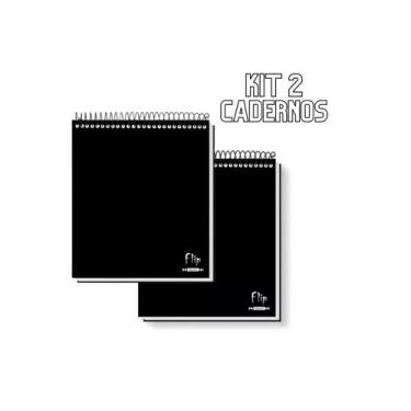 Imagem de Kit 2 Caderno Capa Dura Canhoto 10 Matérias Espiral Pautado - Tamoio