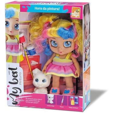 Imagem de Boneca my best pintura - beetoys, Rosa e Amarelo