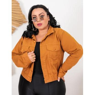 Imagem de Jaqueta Feminina Plus Size Botão Encapado Tendência Da Moda - LIBERTY.