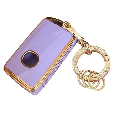 Imagem de Kepdul Para Mazda Key Fob Cover Key Protective Key Shell Holder Apto para Mazda CX-5 2019 2020 2021 2022 CX-9 6 MX-5 Miata WAZSKE13D03 (Roxo)
