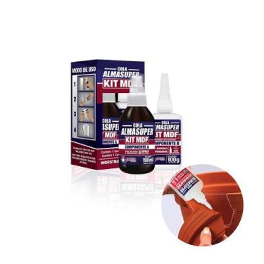 Imagem de Kit Cola Mdf Instantâneo Almasuper Alta Resistencia - Almata, Comp A C