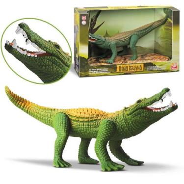 Imagem de Crocodilo Jacaré 30cm Brinquedo Animal Realista Boneco Vinil - Silmar