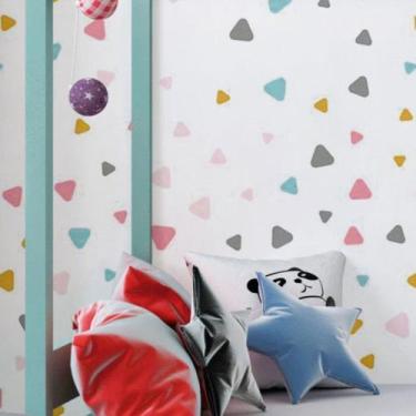 Imagem de Papel de Parede Adesivo Triângulos Coloridos N018124 - Adesivo BR