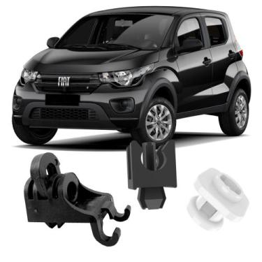 Imagem de Kit Grampos Presilhas Suporte Para Haste Vareta Do Capô Mobi 2017 2018
