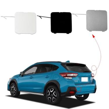 Imagem de Tampa do gancho de reboque do para-choque traseiro do carro, olho de reboque adequado para Subaru Crosstrek 2018 2019 2020 2021 2022 2023 57731FL570NN tampa da tampa do reboque (branco, lado esquerdo