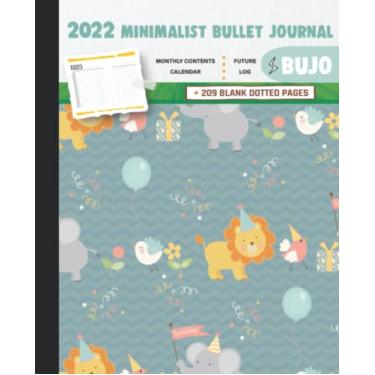 Imagem de 2022 Minimalist Bullet Journal/BUJO with Animals Celebrate Birthday with Gifts Cover: Basic Bujo | Classic Bullet Journal Help You Organize Your ... And Dotted Pages | 240 Pages | 7.5 * 9.25