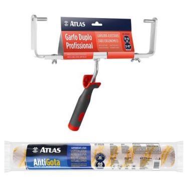 Imagem de Kit Big Rolo Antigota 46cm + Garfo Pintura Atlas Premium