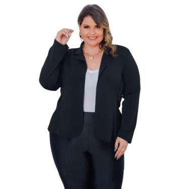 Imagem de Blazer Plus Size Feminino Neoprene Terninho Social G1 G2 G3 - Mimallce