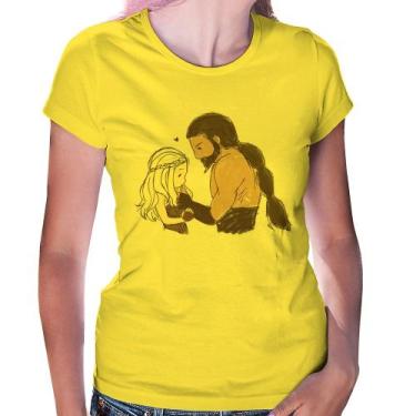 Imagem de Baby Look Khal Drogo e Daenerys Targaryen - Foca na Moda, Amarelo, GGG