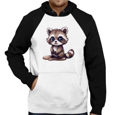 Imagem de Moletom Guaxinim Fofinho - Foca na Moda, Branco, Preto, P