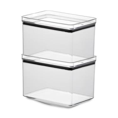 Imagem de Kit 2 Potes Herméticos Paramount Empilhável Porta Mantimento Com Tampa em Acrílico 1800 ml