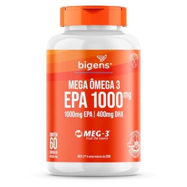Imagem de Mega Omega 3, EPA 1000mg + DHA 400mg, Certificado Meg-3, 60 cápsulas, Bigens (Unidade, Sem Vitamina E)