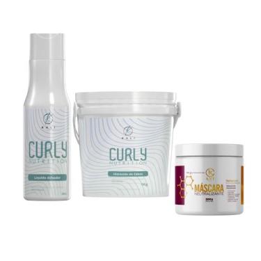 Imagem de Kit Relaxamento para Cachos Guanidina 1Kg + Líquido Ativador 500ml + N