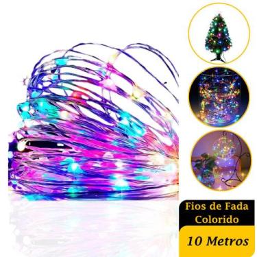 Imagem de Pisca-Pisca Fios de Fada LED 10 Metros com 100 Lâmpadas Coloridas  Ilu