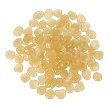 Imagem de PATIKIL Pedras brilhantes, 300 peças que brilham no escuro para decoração de aquário interno e externo presentes de paisagismo para amigos, laranja amarelo