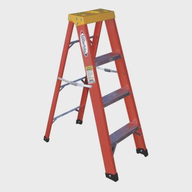Imagem de Escada em Fibra Tesoura 3 Degraus 1,20m com Patamar Simples WBertolo