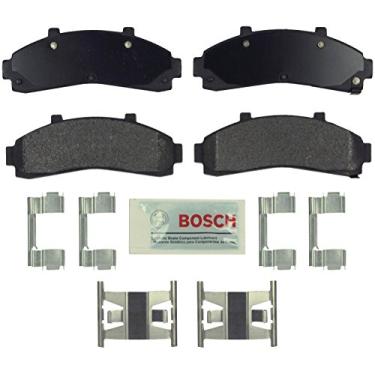 Imagem de BOSCH BE652H Conjunto de pastilhas de freio a disco de cerâmica azul com ferragens - compatível com Ford Explorer, Ranger selecionado; Mazda B2300, B2500, B3000, B4000; Mercury Mountaineer; FRENTE