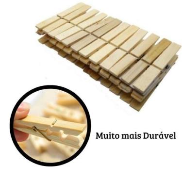 Imagem de Prendedor De Roupa Madeira Pregador Varal Grampo Lavanderia multiuso M