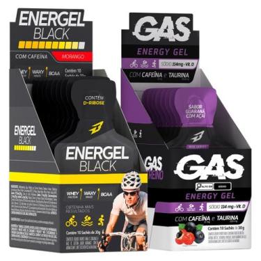 Imagem de Energel Black 10 Sachês + Gas Energy Gel 10 Sachês Bodyaction, Morango