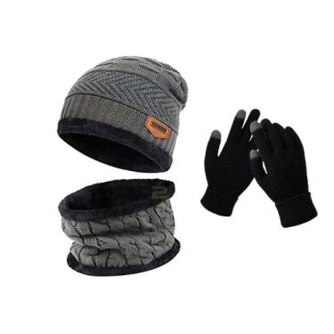 Imagem de Kit De Frio Intenso Luva Touch + Touca e Protetor De Pescoço Pelinho F