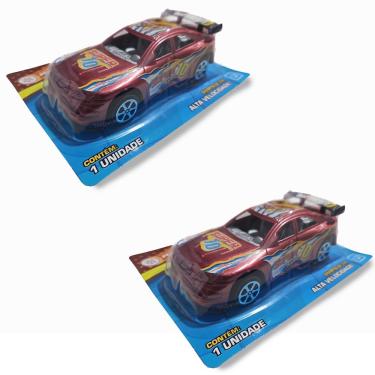 Imagem de Kit 2 Carrinhos Fricção Race Infatil Carro Corrida Possantes Vinho