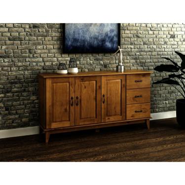 Imagem de Buffet Aparador Madeira Maciça 3 Portas 3 Gavetas Bella Carvalho
