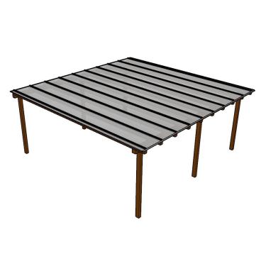 Imagem de Kit Policarbonato Branco Refletivo 6mm 6,00m X 6,00m - Perfis Naturais