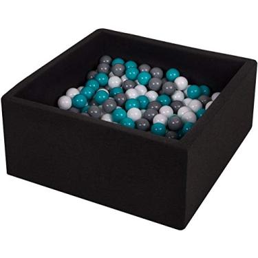 Imagem de TRENDBOX Bola de Espuma de Espuma de Memória para Crianças Bola Quadrada de Piscina para Bebês Crianças Pequenas Bolas de Pit Não Incluídas - Preta