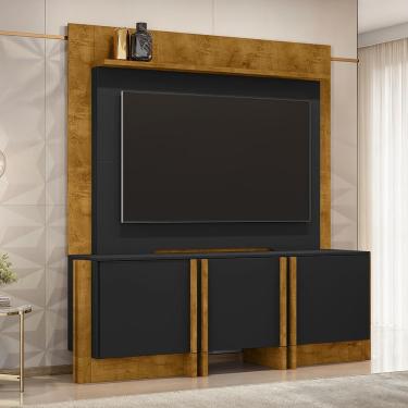 Imagem de Home Estante Rack Orlando Para Tv Até 60 Polegadas Preto Fosco/naturale Preto