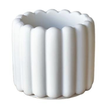 Imagem de Vaso Decorativo Tulipa 8cm Artesanal Em Cimento Branco