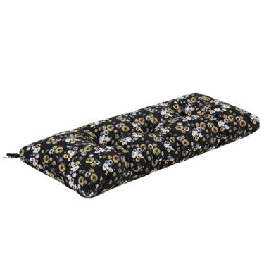 Imagem de PRIMEPATIO Almofada de banco externa impermeável, almofada de assento de banco tufado 106 x 38 cm, almofadas de assento de vime para ambientes internos de jardim externo e varanda