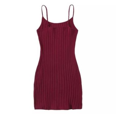 Imagem de Vestido Feminino Curto Preto,Bordo,Cinza, De Alcinha Canelado Varias C