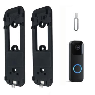Imagem de Placa traseira de campainha Blink com 3 furos, upgrade Blink Doorbell Backplate substituição Blink Doorbell Mount, acessórios Blink Doorbell, placa de montagem Blink Doorbell (2, preto)