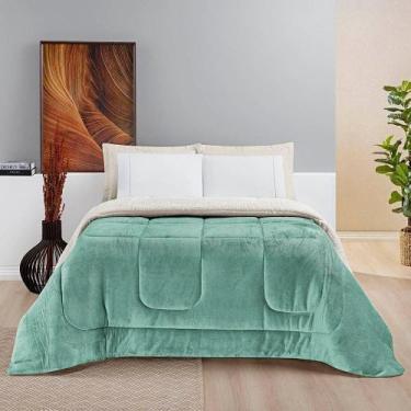 Imagem de Coberdrom Diamond Casal King Sherpa Com Manta Flannel 01 Peça Verde Al