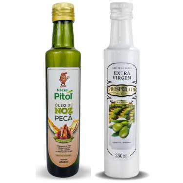 Imagem de Kit Óleo de Noz Pecã Pitol e Azeite de Oliva Prosperato Extra Virgem Premium Arbequina e Arbosana, 250ml