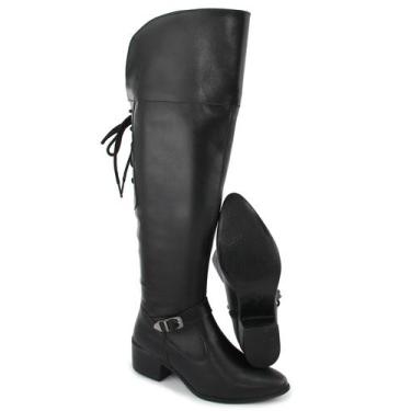 Imagem de Bota Feminina Cano Alto Over Preta Rodeio Country Premium Confort - BR