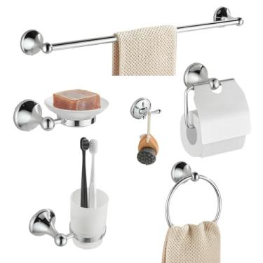 Imagem de YESOP Porta-toalhas Kit 6 Acessorios Para Banheiro Cromado