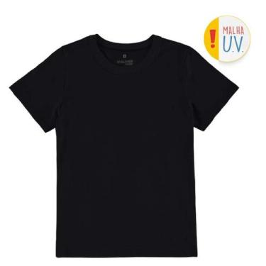 Imagem de Camiseta Infantil Masculina Meia Manga Preta em 100% Algodão com Malha
