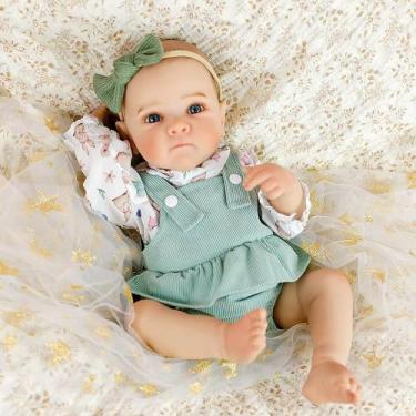 Imagem de Boneca Bebê Reborn Ana Realista Cabelo Pintado Mundo Kids