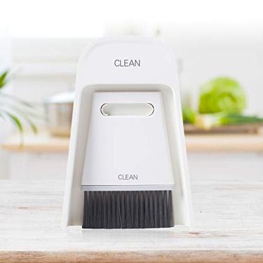 Imagem de Yctze Conjunto Portátil de Mini -Vassoura de Vassoura - Kit de Pincel de Limpeza Compacta para Desktop Doméstico, Cozinha, Animal de Estimação e Carro (Branco cinza)