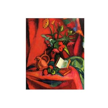 Imagem de Natureza Morta Quadro Parede em Tela-Famosas Pinturas para Sala de Jantar-Livro-Decoração Cozinha Vintage 20x25cm Sem Moldura