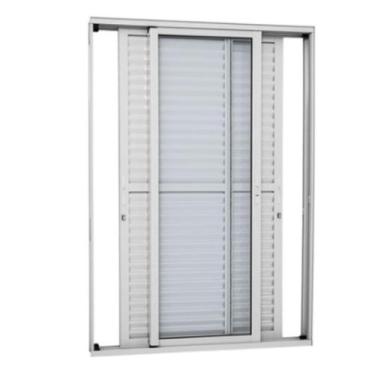 Imagem de Porta Balcão 3 Folhas Moveis 2,10x1,50 Branca L.25 - RV PORTAS E JANEL