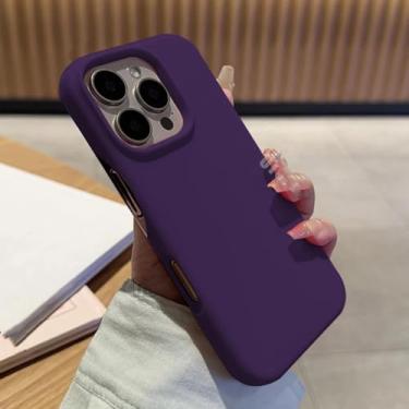 Imagem de YOGISU Capa protetora antiderrapante ultraleve de silicone macio para iPhone 16 Pro (cor roxa escura)