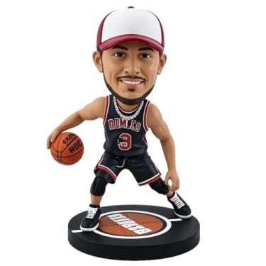 Imagem de Bobblehead de jogador de basquete de rua com boné, excelente decoração para entusiastas de aro, ótimo presente para bailarinos urbanos, incorporando rua - ostentação de quadra