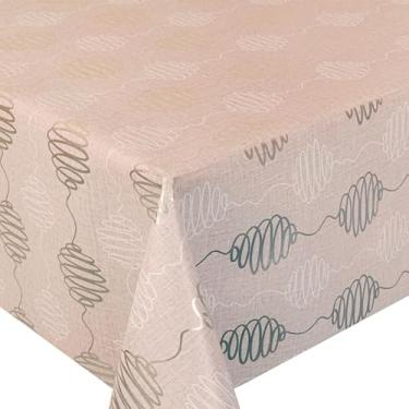 Imagem de Toalha de Mesa Cozinha de Plástico PVC Térmico Para 4 6 e 8 Lugares Várias Estampas Impermeável(COLMEIA SAND,8 Lugares)
