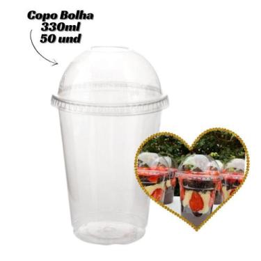 Imagem de Copo Plastico Transparentes de Doce Com Furo na Tampa 330 Ml - Cleanup