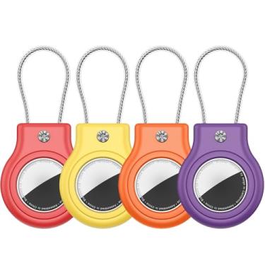 Imagem de Suporte impermeável para AirTag, pacote com 4 capas para Airtag com trava segura, chaveiro para Apple Air, capa protetora antiperda, acessórios para rastreador GPS, bagagem, chave, animal de estimação