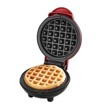 Imagem de Mini Máquina De Waffle Elétrica Portátil Casa Cozinha Fabricante Panquecas Automático 110V(REDONDO)